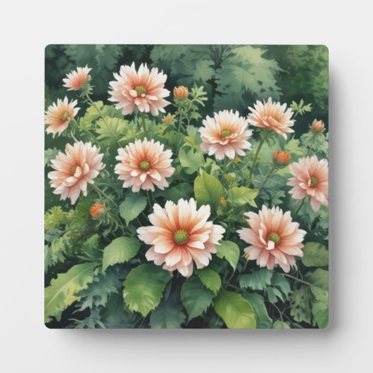 Plaque Photo Fleurs Verdure Elégante Aquarelle (Devant)