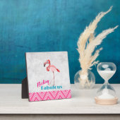 Plaque Photo Flocking Fabulous Pun avec Flamant rose rose (Insitu)