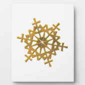 Plaque Photo Flocon de neige "3D" d'or (Devant)