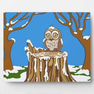 Plaque Photo Flocon de neige au hibou