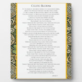 Plaque Photo Floraison celtique (Devant)