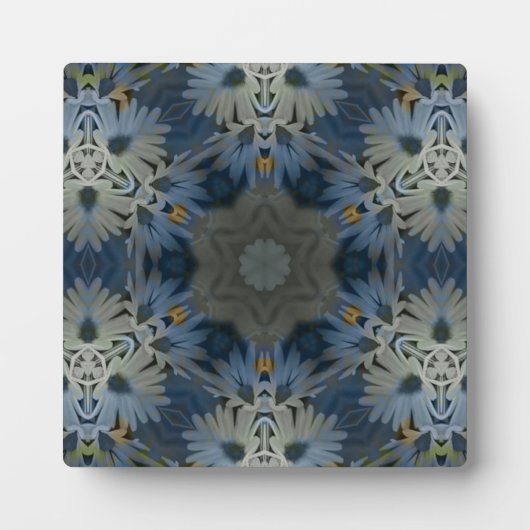 Plaque Photo Floral de marguerite bleu antique (Devant)