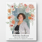 Plaque Photo Floral En Souvenir Affectueux Funérai (Devant)