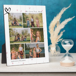 Plaque Photo Floral Heart We Love You Abuela Mom Photo Collage
