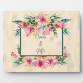 Plaque Photo Floral Laissez vos cartes et cadeaux ici (Devant)