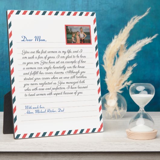 Plaque Photo Floral Lovely manuscrit amour maman grand message (Côté)