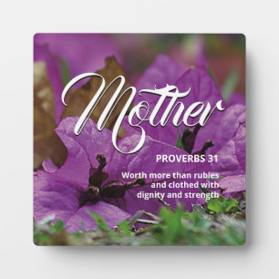 Plaque Photo Floral PROVERBS 31 MÈRE chrétienne