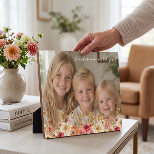 Plaque photo florale 'Les petits-enfants rendent l