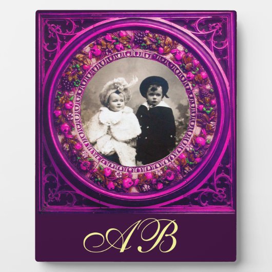 PLAQUE PHOTO FLORENTINE RENAISSANCE FRUITS MONOGRAMME (Devant)