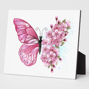 Plaque Photo Flower Butterfly