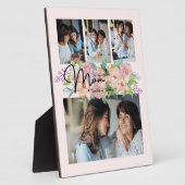 Plaque Photo Flower Script Love You Mom 4 Photo Collage (Côté)