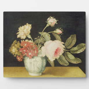 Plaque Photo Flowers in a Delft Jar