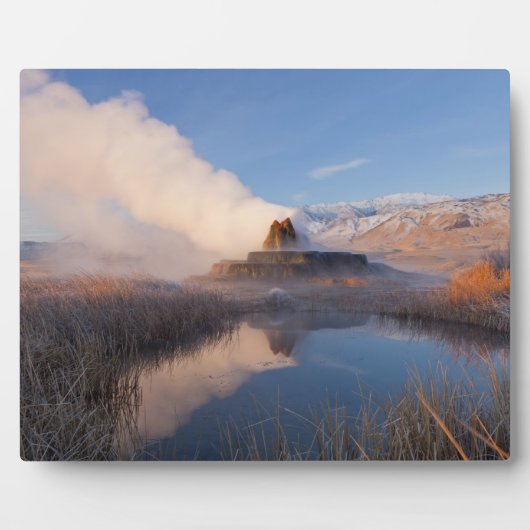 Plaque Photo Fly Geyser avec Granite Range enneigé (Devant)