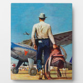 Plaque Photo Flying cowboy by Mead Schaffer (Devant)