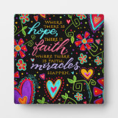 Plaque Photo Foi de l'Espoir Inspiration Miracles Noir Plutôt (Devant)