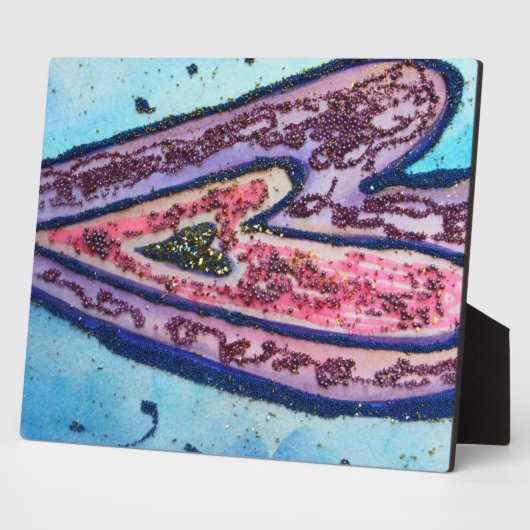 Plaque Photo Foi rose bleu Parties scintillant Coeurs Art Impri (Côté)