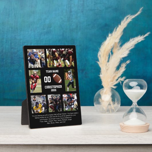 Plaque Photo Football 7 photo collage team name (Côté)