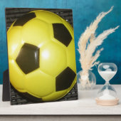 Plaque Photo Football jaune et noir. (Côté)