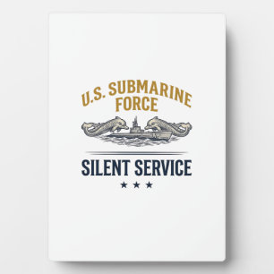 Plaque Photo Force de sous-marin vintage Service silencieux Vec