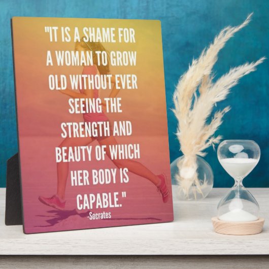 Plaque Photo Force et beauté - Exercice de course féminin (Côté)