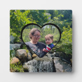 Plaque Photo forêt arbres cascade verdure coeur modèle (Devant)