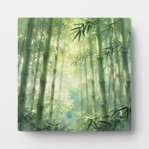 Plaque Photo Forêt de bambou sereine lueur de brume