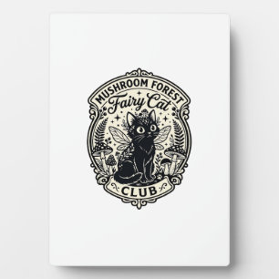 Plaque Photo Forêt de champignons Fée Chat Drôle Chat Graphique