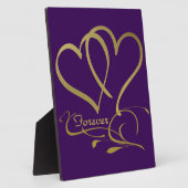 Plaque Photo Forever Hearts Gold éditable couleurs arrière - pl (Côté)