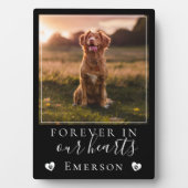 Plaque Photo Forever in Our Hearts Photo Dog Memorial (Devant)