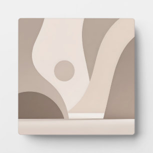 Plaque Photo Formes Abstraites Organiques Beige Minimaliste