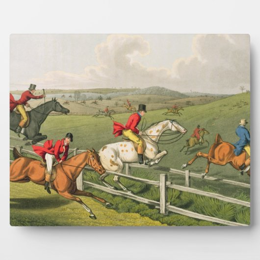 Plaque Photo Fox Hunting, aquatinée par I. Clark, pub. par Thom (Devant)