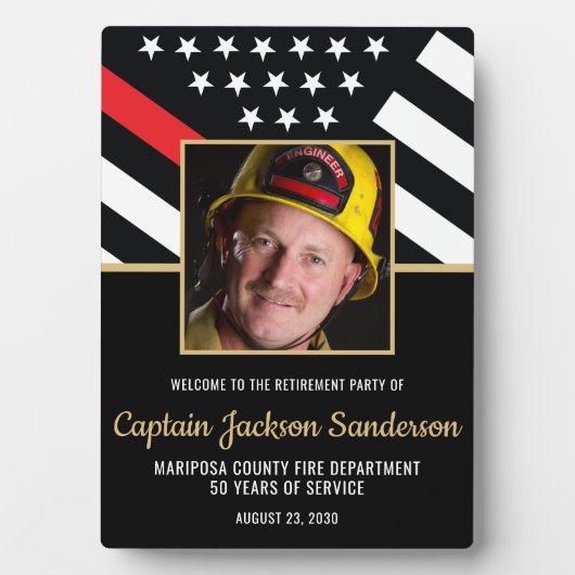 Plaque Photo Foyer de retraite Parti Red Line Drapeau Photo (Devant)