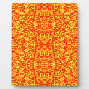 Plaque Photo Fractage Abstrait En Rouge Et Orange