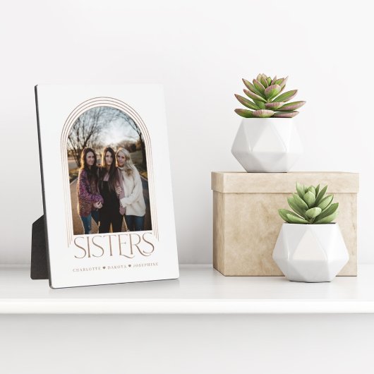 Plaque Photo Frame Arc moderne élégante Soeurs garde-photo