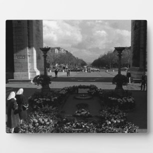 Plaque Photo France Paris Triumphal Arc Soldat inconnu 1970
