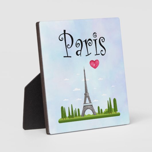 Plaque Photo French Paris with Eiffel Tower (Recto)