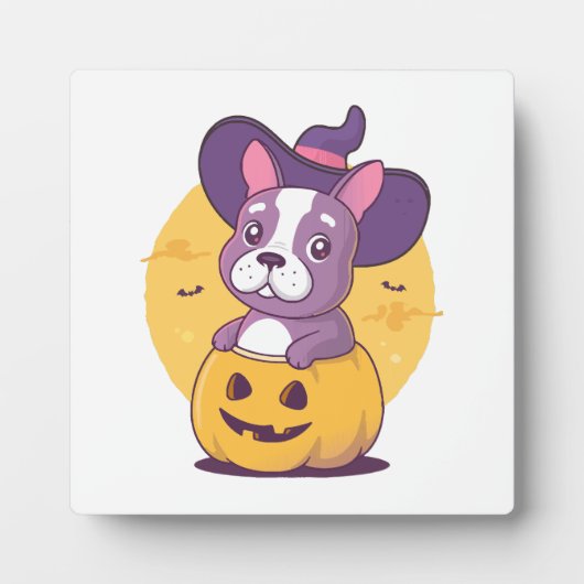 Plaque Photo Frenchie Halloween (Devant)