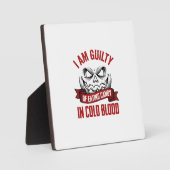 Plaque Photo Friandise d'Halloween Coupable Design de citrouill (Recto)