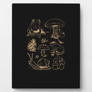 Plaque Photo Frogs And Mushrooms Vintage Sketch – Aesthetic Gob