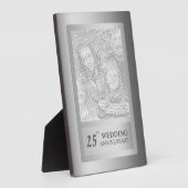 Plaque Photo Frontière d'argent 25e anniversaire Mariage (Côté)