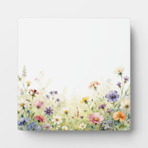 Plaque Photo Frontière florale pastel de prairie de fleurs sauv