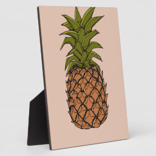 Plaque Photo Fruit Ananas Vintage