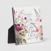 Plaque Photo Fruit de l'Esprit rose floral (Recto)