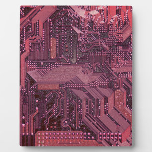 Plaque Photo Fuchsia Cyber Circuit Board Tech Electronique