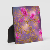 Plaque Photo Fuchsia et Gold Florals (Recto)