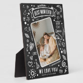 Plaque Photo Fun Chalkboard Doodle photo Meilleure maman Jamais (Côté)