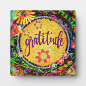 Plaque Photo Fun Floral Jaune Gratitude Whimsical (Devant)
