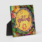 Plaque Photo Fun Floral Jaune Gratitude Whimsical (Recto)