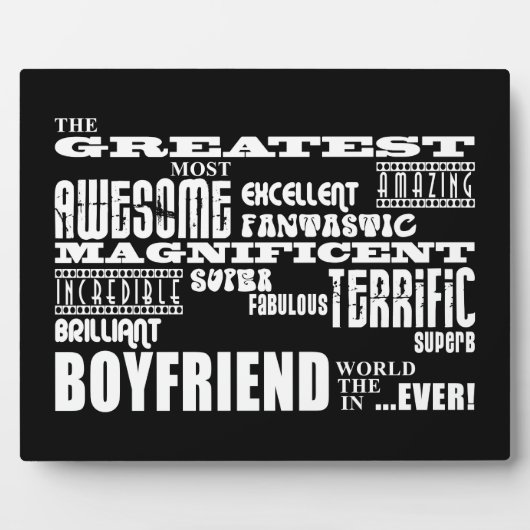 Plaque Photo Fun Gifts for Boyfriends : Greatest Boyfriend (Devant)