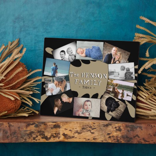 Plaque Photo Fun moderne Yearly Family Keepsaké photo Collage (Côté)